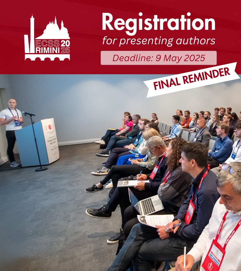 ECSS Rimini 2025 – Registration deadline for presenting authors