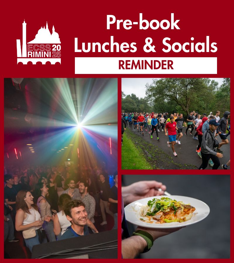 ECSS Rimini 2025 – REMINDER to pre-book your ECSS lunches & socials
